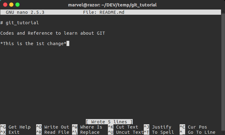 git change1